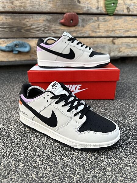 Кросівки чоловічі Nike SB Dunk, світло сірі , шкіра
