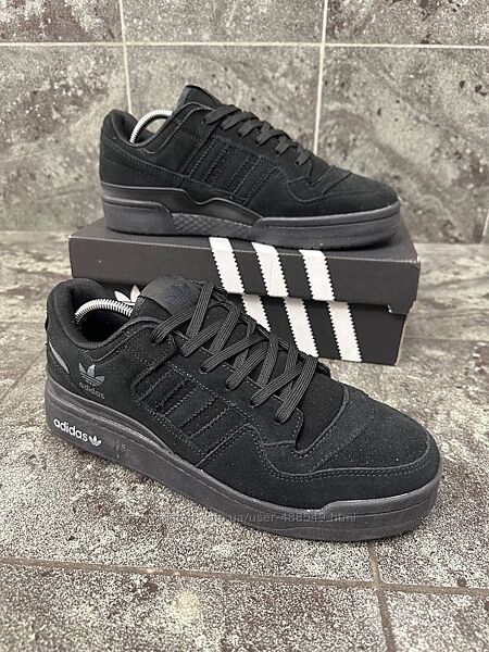 Кросівки чоловічі Adidas Forum low чорні замша