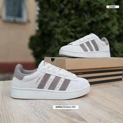 Кросівки жіночі Adidas Campus 00s бежеві з коричневим, замша