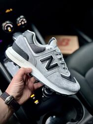 Кросівки чоловічі New Balance 574 Legacy, сірі з чорним, замша/текстиль