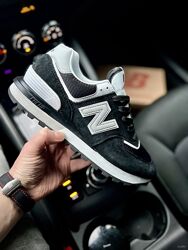 Кросівки чоловічі New Balance 574 Legacy, чорні з білим, замша/текстиль