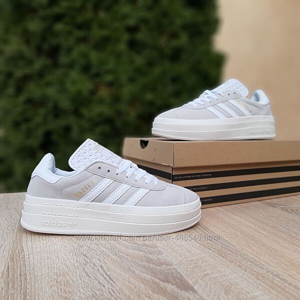 Кросівки жіночі Adіdas Gazelle Bold бежеві замша