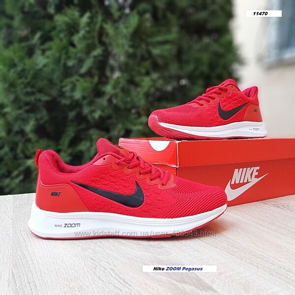 Кросівки чоловічі Nike ZOOM Pegasus червоні, сітка/текстиль