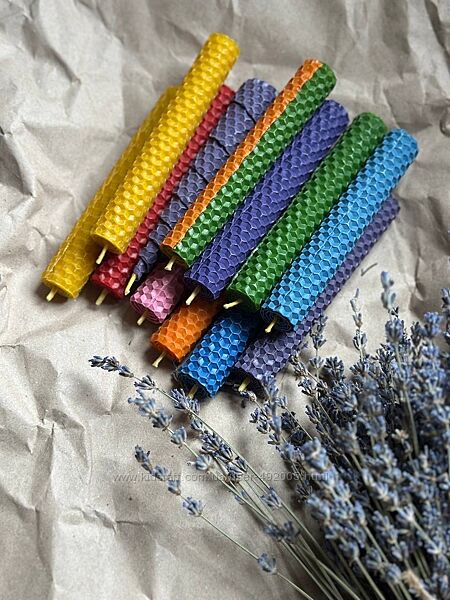 Набір свічок з вощини для зустрічі дня народження з практикою соляр-12 днів