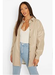 Boohoo рубашка оверсайз из искусственной кожи