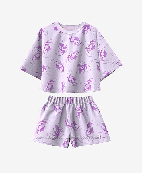 Фіолетова піжама Stitch для дівчинки , 100 бавовна