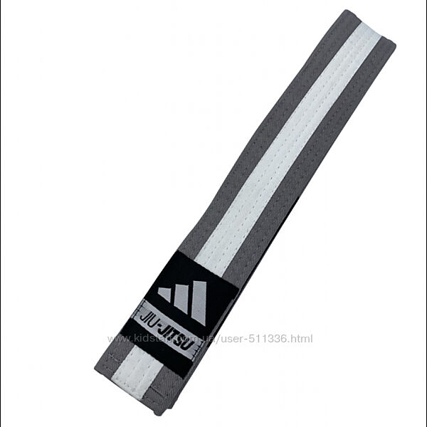 Пояс Adidas BJJ. Сіро - Білий.