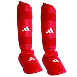 Захист гомілки та стопи Adidas для Карате WKF. Червоний.