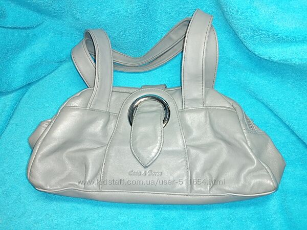 Шкіряна жіноча сумка Сasa di Вorse, світло сіра