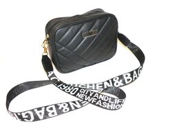 Невелика чорна сумочка Kuchen & Bag 1980 шкірзам з тканим ременем