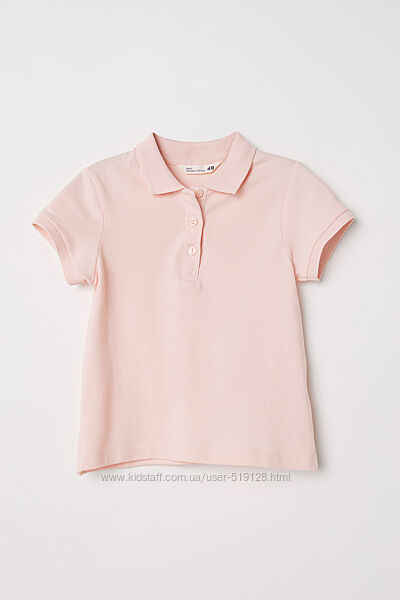 Рожеве поло на короткий рукав для дівчат 4-6 років від H&M Швеція