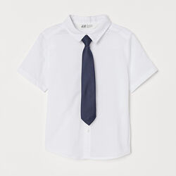 Сорочка з краваткою на короткий рукав для хлопців 4-5 років від H&M Швеція
