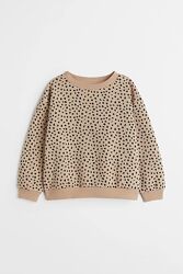 Світшот теплий з леопардовим принтом для дівчат 4-6 років від H&M Швеція