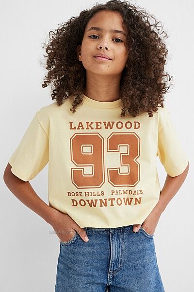Коротка футболка для дівчат 8-12 років від H&M Швеція