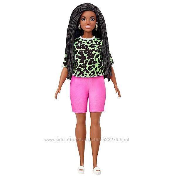 Кукла Барби Модница curvy афро с длинными косичками Barbie Fashionistas 144