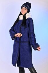  Теплое шерстяное женское пальто, утеплитель слимтекс, большой размер, замеры