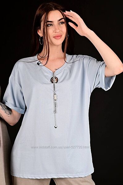 Оригинальная женская футболка с украшением оверсайз, oversize, см. замеры