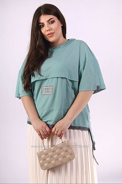  Жіноча літня туніка, летняя туника, батал, орієнтовно 62-64р. р. , див. зам