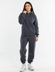  Жіночий теплий якісний трикотажний костюм oversize, худі та штани на флісі