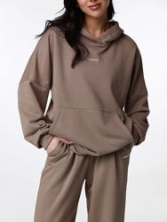  Жіночий трикотажний прогулянковий костюм oversize, худі та штани, оверсайз