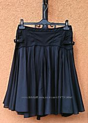 Чорна спідниця Sisley, спідниця міді, чёрная юбка Sisley, юбка миди 