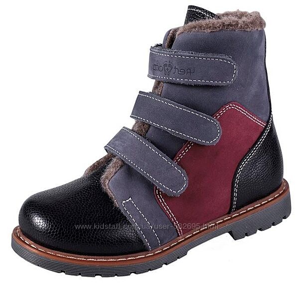 Ортопедичні черевики шряні на хутрі