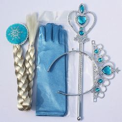 Аксессуары Эльзы с Холодное сердце корона, перчатки, волшебная палочка, коса