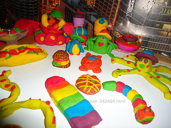 Натуральная масса для лепки, 800гр- 10цветов. 700 отзывов