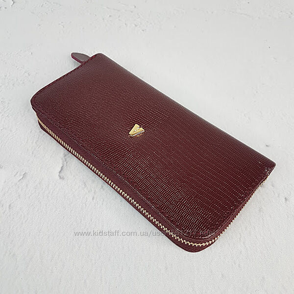 Портмоне женское натуральная кожа на молнии цвета