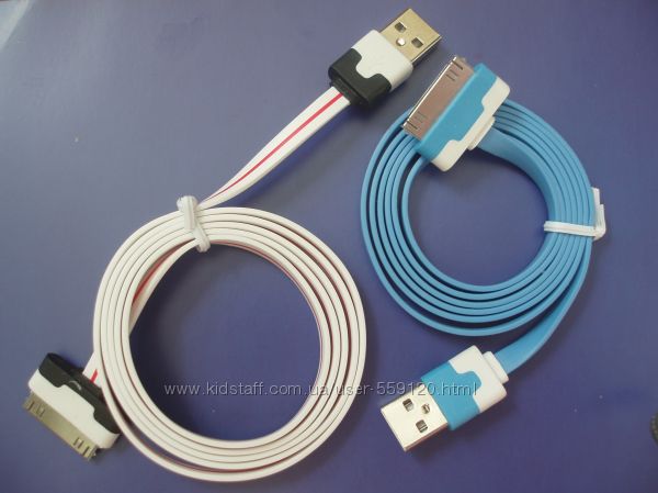 Плоский кабель USB для iPhone  iPad  iPod передача данныхзарядка