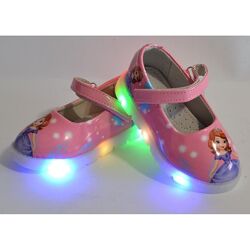 Светящиеся туфли для девочки 21,22,23 размер, кожаная стелька, супинатор, 105-85-03