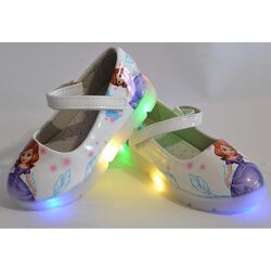 Светящиеся туфли для девочки 26 размер, LED-мигалки, кожаная стелька, супинатор, 105-85-11