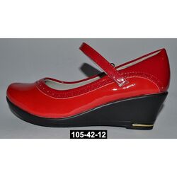 Туфли на танкетке для девочки, 33 размер, супинатор, кожаная стелька, 105-42-12