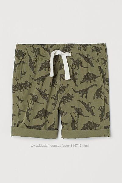Хлопковые шорты с динозаврами H&M 5-6Y 116/122