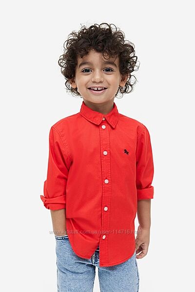 Хлопковая рубашка H&M 7-8Y 128см