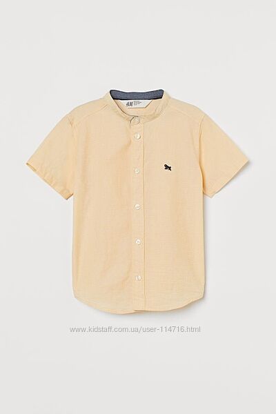 Хлопковая рубашка-поло с коротким рукавом H&M 6-7Y 122см