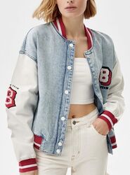 Джинсовая куртка бомбер bershka
