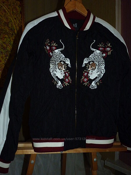 Куртка бомбер р S/M Reserved вышивка тигр