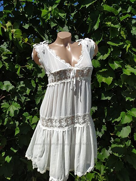 Сарафан жіночий короткий з білої бавовни Dress Code