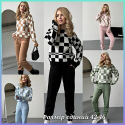 В&acuteязаний костюм в клітинку р. 42-46
