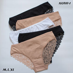 5 шт M, L, XL набір труси рубчик Nicoletta трусики