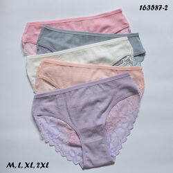 5 шт M, L, XL, 2XL набір труси рубчик Nicoletta трусики