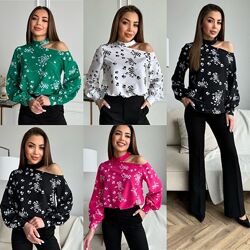 S, M, L, XL Блуза євро-софт з відкритим плечем