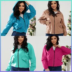 46-48, 50-52, 54-56 жіноча курточка вітрівка без підкладки вітровка