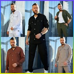 50-52,54-56,58-60 Чоловічий костюм сорочка та штани льон