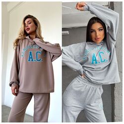 40-42, 44-46, 48-50 костюм худі та штани двунитка