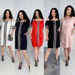 48-50,52-54,56-58,60-62 сукня котон з мереживом
