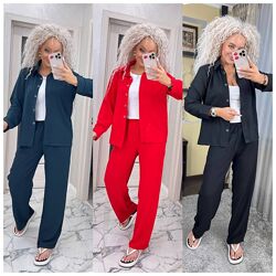 S, M, L, XL костюм рубашка та штани американська креп жатка