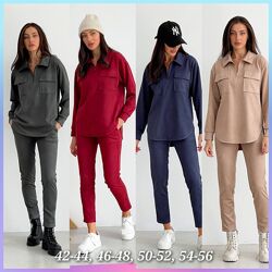 42-44, 46-48, 50-52, 54-56 Костюм замш діагональ