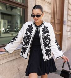 S, M, L жакет із вишивкою Туреччина  на підкладці стиль вишиванка